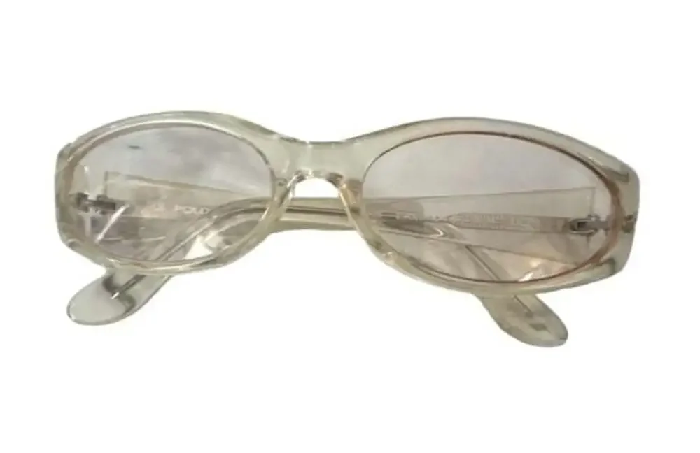 Y2K Polo Jeans Co. Clear Acetate Oval Frame Eyeglasses Frames only.